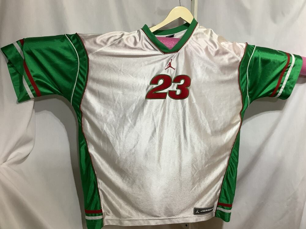 Vintage Air Jordan 23 Basketball Jersey Mens XXL White Green Red Mesh Y2K Shirt